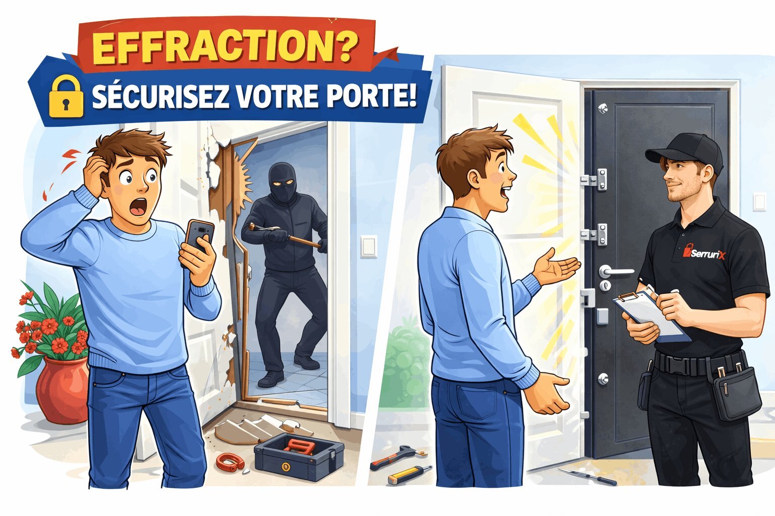 Sécuriser sa porte après effraction