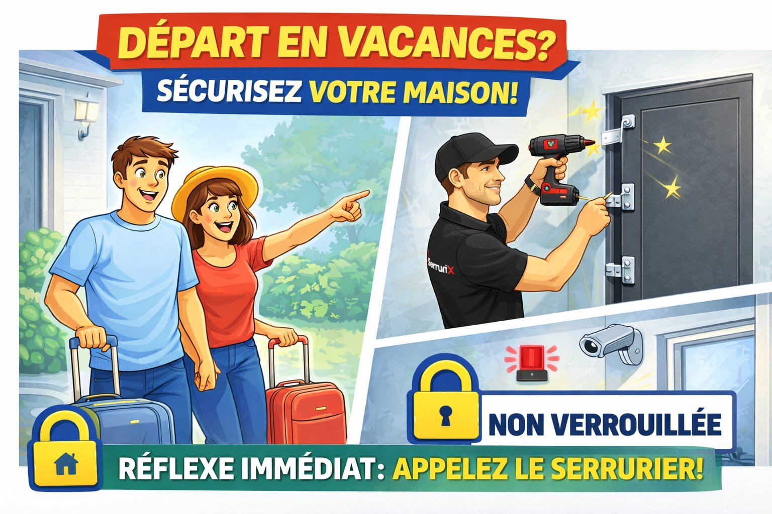 Sécuriser sa maison avant un départ en vacances