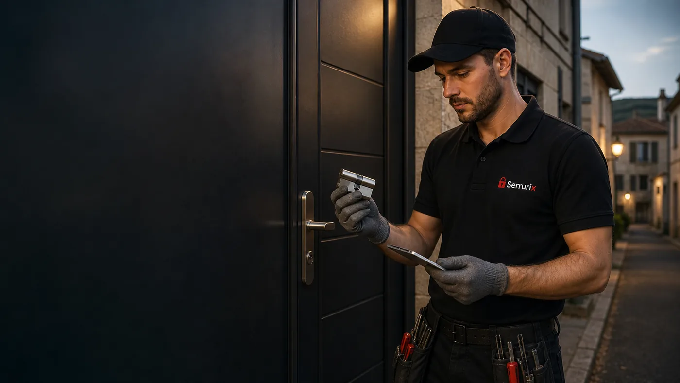 Technicien Serrurix préparant une intervention de serrurerie près de Saint-Rambert-d'Albon